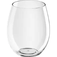 SANTEX water/drink glas - 8x - bolglas - transparant - 390 ml - onbreekbaar kunststof
