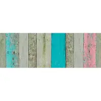 Patifix Decoratie plakfolie - 3x - houten planken look - groen/bruin/roze - 45 cm x 2 meter - zelfklevend