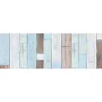 Patifix Plakfolie houten planken - 2x - blauw/bruin - 45cm x 2m - zelfklevend - Decoratiefolie - Meubelfolie