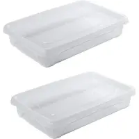 Hega hogar Vershoudbakje - 6x stuks - laag - transparant - 0,5 liter - 18 x 12 x 4 cm - vershouddoosje - Vienna - Vershouddoos bakje