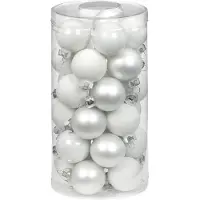 Inge-glas 60x stuks kleine glazen kerstballen wit mix 4 cm - Kerstboomversiering/kerstversiering