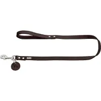 Hunter Looplijn Leder Donkerbruin - Hondenriem - 100x2 cm