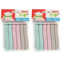 PlasticForte keuken voedsel afsluitclips - 24x stuks - vershoudclips - 11 cm - pastel - kunststof