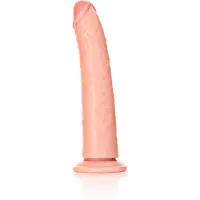 Realrock Dunne Realistische Dildo Met Zuignap 18cm - Zwart