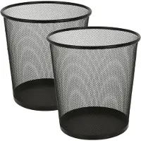 Excellent houseware Kantoor prullenbak - 2st - 19 L - metaal - zwart