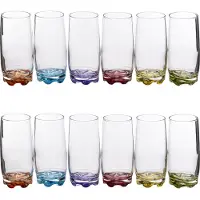 Secret De Gourmet Drinkglazen - 18x stuks - waterglazen - 380 ml - kleurenmix