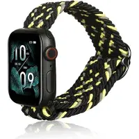 Beline Apple Watch Textiel band 38/40/41mm zwart/lime zwart/lime