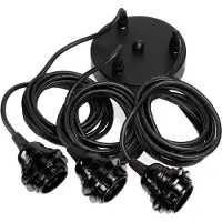 Hoopzi Fitting Lamps Ceiling - Black - 3 Fittings