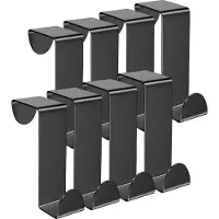 TOJ Deurhaken Set van 8 Stuks - Keukenkast / Deur Kapstokhaken - Ophanghaken - Deurkapstok - 5KG Belastbaar - RVS - Mat Zwart