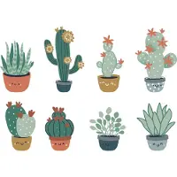 Vertbaudet Cactus-stickers groen/meerkleurig
