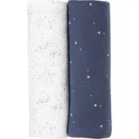 Vertbaudet Set van 2 wattenkussens marineblauw/wit
