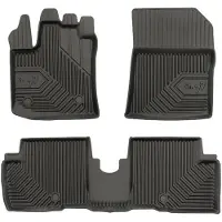 Frogum - No.77 - Automatten 3D - Geschikt voor DACIA Lodgy (2012-2022) - 3-delig (Inclusief doorlopende achtermat) - TPE Rubber - Zwart