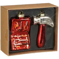 House of Seasons Kersthangers gereedschap - 2x - glas - Kersthangers