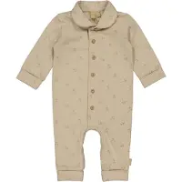 LEVV Newborn baby gebloemd boxpak JADY taupe Bruin Jongens Stretchkatoen Klassieke kraag - maat 62