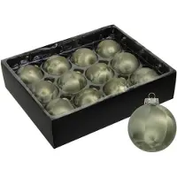 Othmar decorations Luxe kerstballen - 12x - 6 cm - olijf groen - glas - Kerstbal