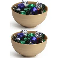 PlasticForte - Kommetjes/Schaaltjes - 8x - kunststof - D13 cm - goud-kleurig