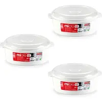 PlasticForte Plastic Forte Magnetronschaal - 3x - 500 ml - wit/transparant - kunststof - BPA vrij