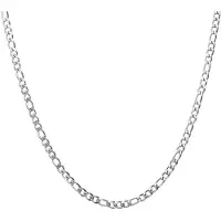 Lucardi Dames Stalen ketting figaro 3mm - Ketting - Staal - Zilver - 50 cm