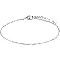Lucardi Dames Stalen armband gourmet 1mm - Armband - Staal - Zilver - 22 cm