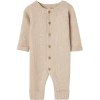 Vertbaudet Geribde babypyjama met lange mouwen gechineerd beige