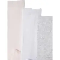 Vertbaudet 3 paar tricot maillots voor baby's wit/lichtroze/grijs chiné