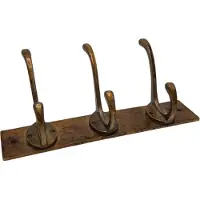 Deco4yourhome - Kapstok - Wandkapstok - Deurkapstok - 3 Haaks - Antiek Goud - Gold - 35cm