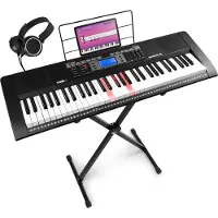 Max Rhapsody61L keyboard set met 61 lichtgevende toetsen - Compleet met standaard en koptelefoon
