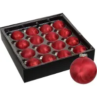 Othmar decorations Luxe kleine kerstballen - 32x st - 4 cm - rood - glas - ice finish