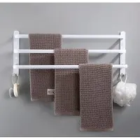 Stellar Handdoekrails - 3-laags handdoekenrek - Aluminium handdoekenrek - Handdoekenrek - 50L x 15B x 22H cm - Wit
