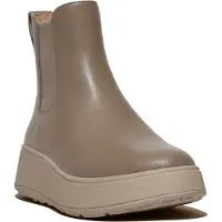FitFlop Women F-Mode Leather Flatform Chelsea Boots Minky Grey-Schoenmaat 39