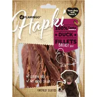 Flamingo Hapki hondensnack duck fillets soft breast - 170 gr - glutenvrij - geen suikers toegevoegd.