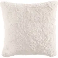 Tiseco - Kussen (gevuld) RUBY - zacht imitatie konijnenbont - 45x45 cm, Ivoire