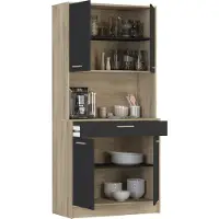 Young Furniture Keukenkast Star 176 cm hoog chene eiken met zwart
