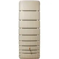 Graf regenton Slim 650 L beige-met kraantje-met vulautomaat voor ronde regenpijp
