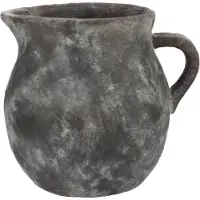 DK Design Bloemenvaas kruik model - Gamla - antraciet - 27 x 23 cm - rustieke vaas