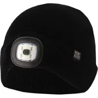 Heatkeeper - Thermomuts + LED lichtje kinderen - Zwart - 5/8 Jaar - 2-Stuks