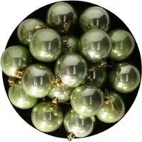 Othmar decorations kerstballen - 36x - 6 cm - salie groen - kunststof - kerstversiering