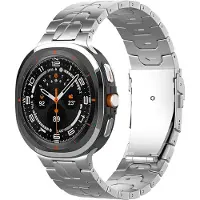 Strap-it Titanium 'Iron' schakel band - geschikt voor Samsung Galaxy Watch Ultra / Ultra 2025 (zilver)