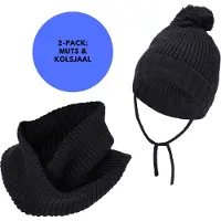 Sarlini - Muts & Colsjaal jongens - Navy - Winterset - 2 t/m 4 jaar