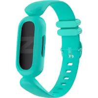 Bandz siliconen band 'Classic' geschikt voor Fitbit Ace 2 - Hoogwaardig siliconen materiaal - perfect bandje voor kids - aqua-blauw siliconen bandje