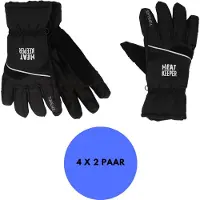 Heat Keeper Heatkeeper - Ski handschoenen (PRO) dames - Zwart - S/M - 4-Paar - Handschoenen wintersport