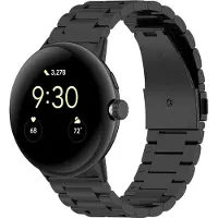 Strap-it Stalen schakel bandje - Geschikt voor de grotere Google Pixel Watch 3 - 45mm (zwart)