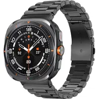 Bandz Stalen schakel band 'Deluxe' - luxe metalen bandje geschikt voor Samsung Galaxy Watch Ultra / Ultra 2025 - inclusief horloge inkort set (zwart)