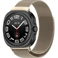 Strap-it Milanees smartwatch bandje met magneetsluiting - Milanese band geschikt voor de Samsung Galaxy Watch Ultra / Ultra 2025 47mm (sterrenlicht)