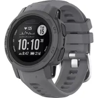 Strap-it Siliconen smartwatch bandje met gespsluiting - geschikt voor de kleinere Garmin Instinct 2s (donkergrijs)