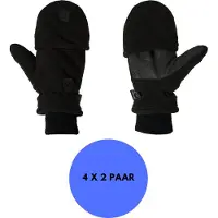 Heatkeeper - Thermo Handschoenen fingertop - Heren - Zwart - XXL - 4-Paar