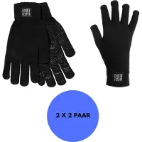 Heatkeeper - Gebreide handschoenen heren - Zwart - XXL - 2-Paar - Winter handschoenen