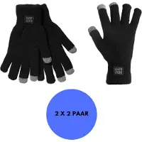 Heatkeeper - Thermo handschoenen unisex - I-touch - Zwart - L/XL - 2-Paar - Winter handschoen