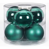 Inge-glas Inge Christmas Grote kerstballen - 6x st - donkergroen - D10 cm - glas - kerstversiering