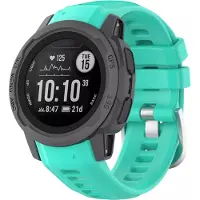 Strap-it Siliconen smartwatch bandje met gespsluiting - geschikt voor de kleinere Garmin Instinct 2s (aqua groen)